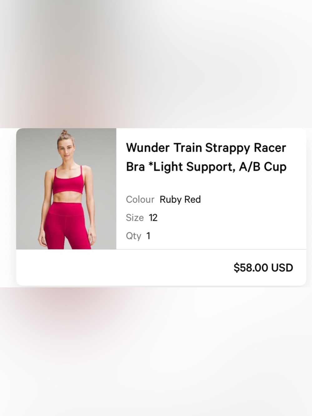 Wunder Train Sports Bra in Ruby Red